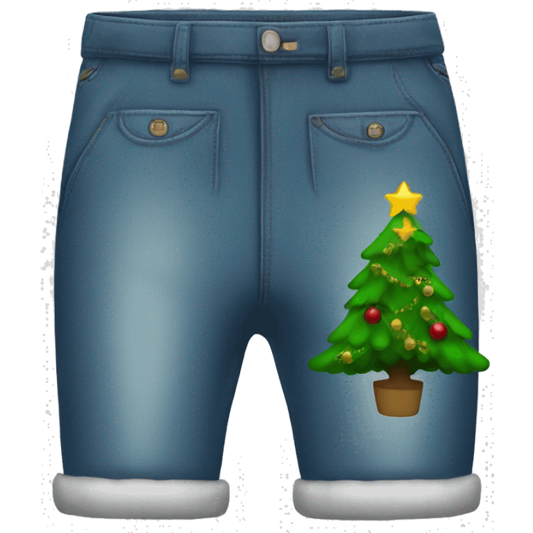 Pants with christmass tree on them  emoji