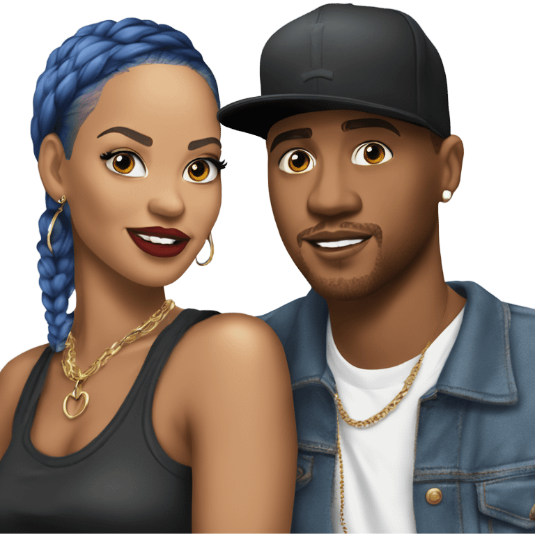 Hyper Realistic C Breezy and Rhianna romantic photo  emoji