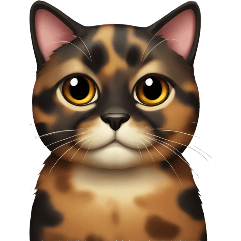 Fat Tortoiseshell cat black and brown fur emoji