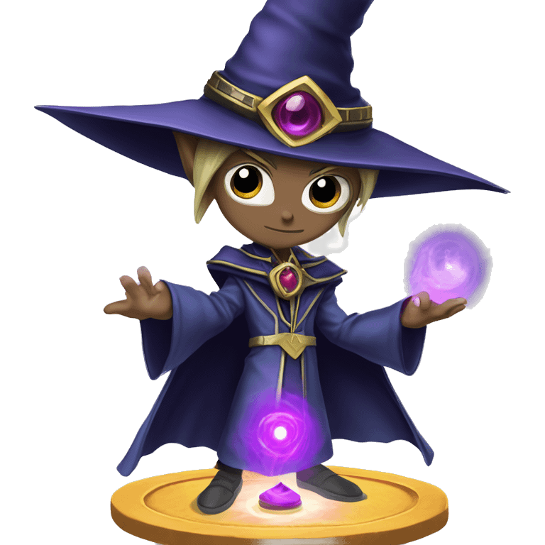 Yu-gi-oh Dark magician casting a spell, iOS emoji style art emoji