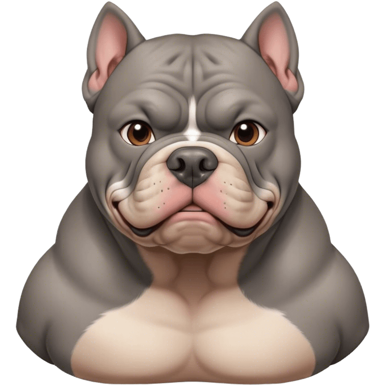 Grey American bully emoji