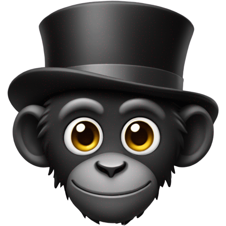 A black monkey with abs snd a top hat emoji