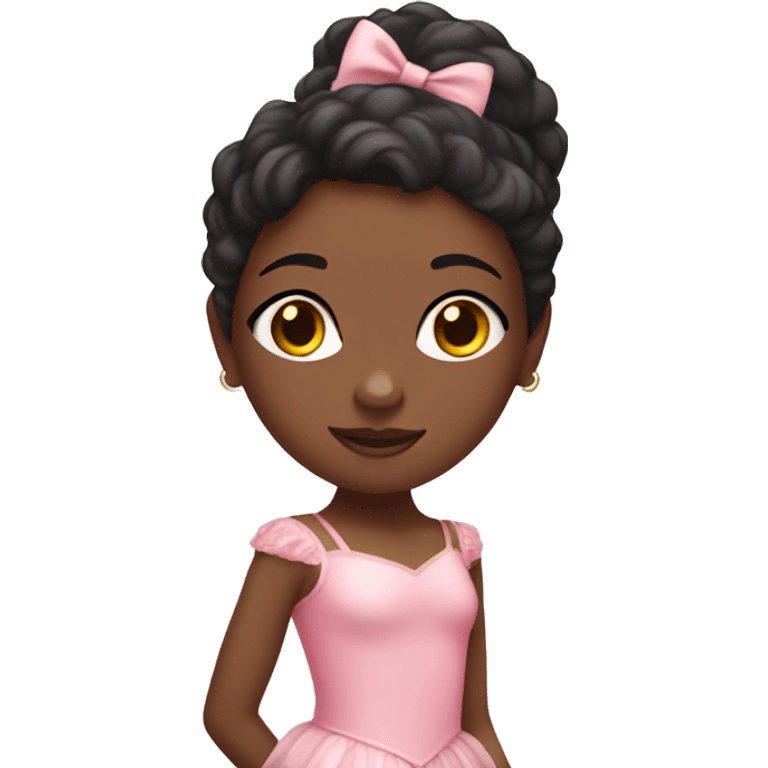 Black girl in pink ballerina clothing emoji