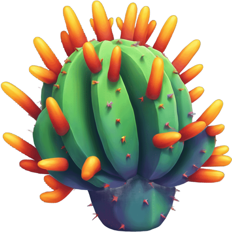 Rainbow cactus emoji