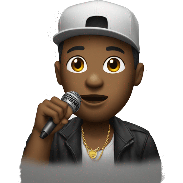 a rapper with a mic in his  emoji