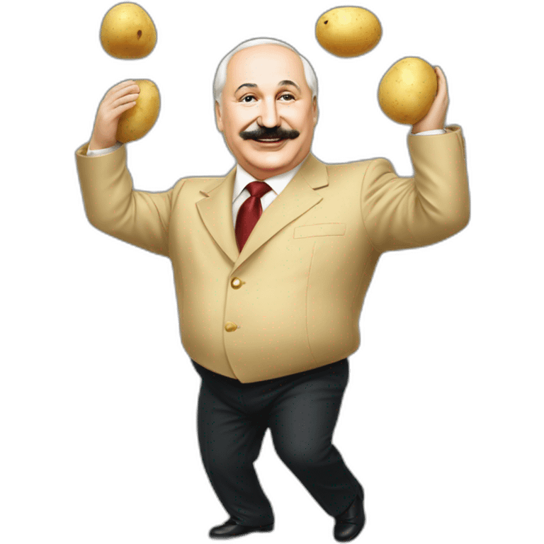 Lukashenko dancing with potato emoji