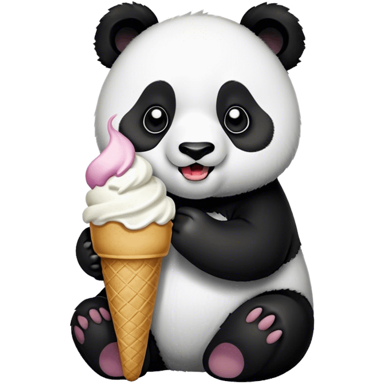 Panda eating ice cream emoji