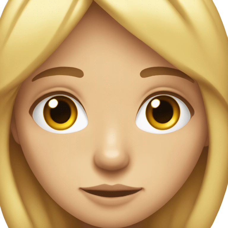 Chica ojos celestes, rubia, con rulos y adolescente emoji