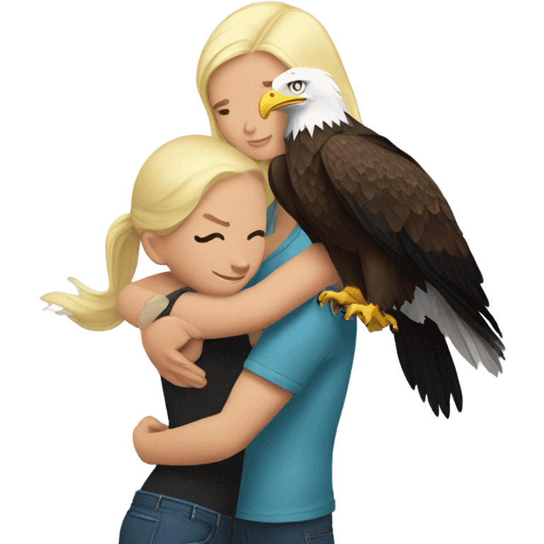 A bald eagle with a blonde girl in its talons  emoji