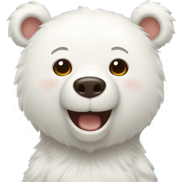 Happy white famale cute bear emoji