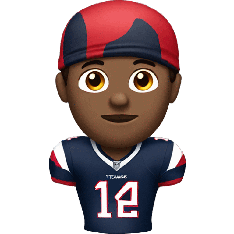 Brunette man, with tan skin, wearing a Houstons Texans Jersey emoji