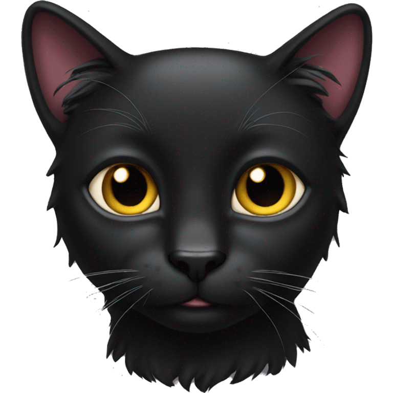 long hair black cat emoji