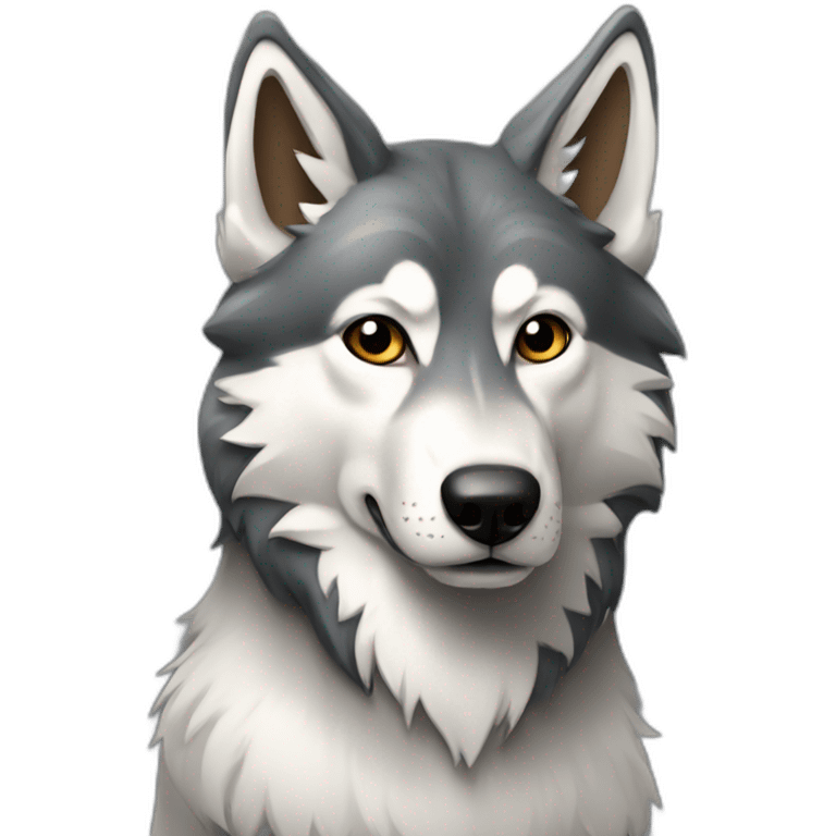 Loup sur un chien emoji