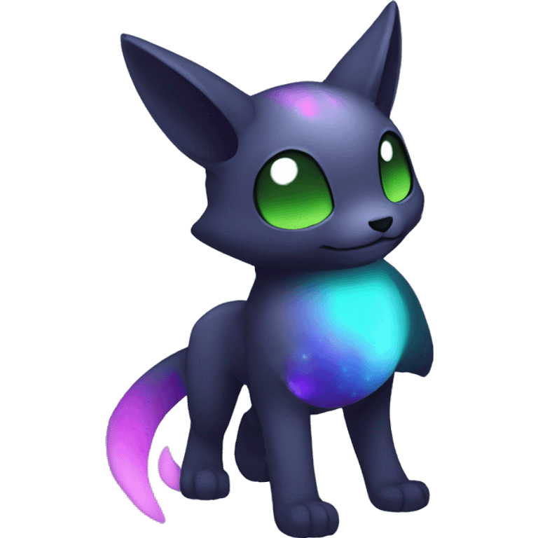 Cute cool black nebula green blue purple pink animal hybrid Fakemon full body emoji