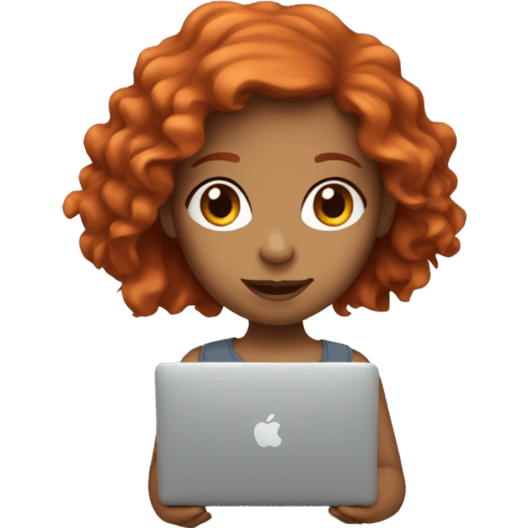 A red-haired girl with a MacBook  emoji