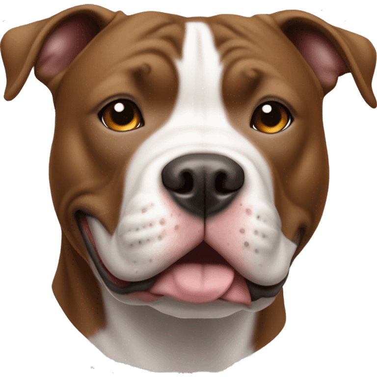 Pitt bull dog with all white face and eyes and brown ears and nose  emoji