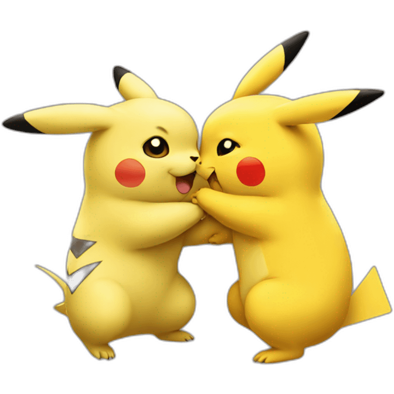 Pikachu kissing emoji