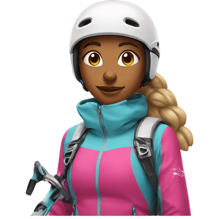 ski girl with pink gear emoji