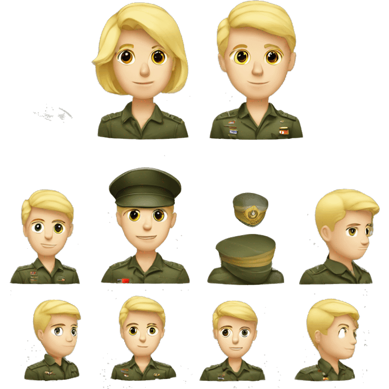 homme 20 ans blond style militaire emoji