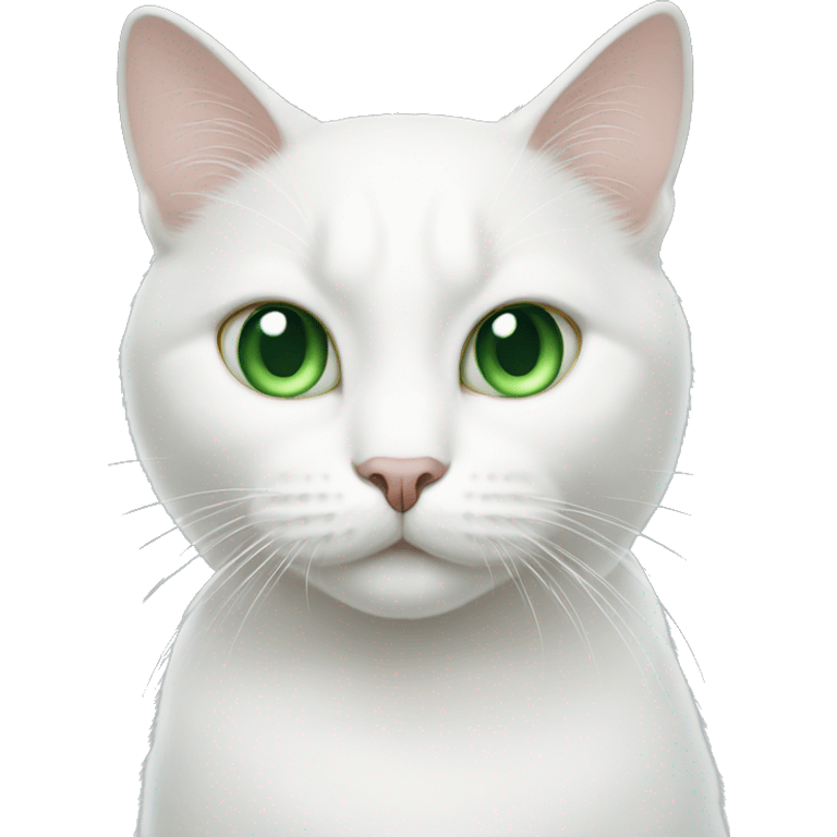 White cat with green eyes  emoji