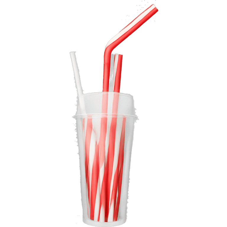 plastic straw red and white emoji