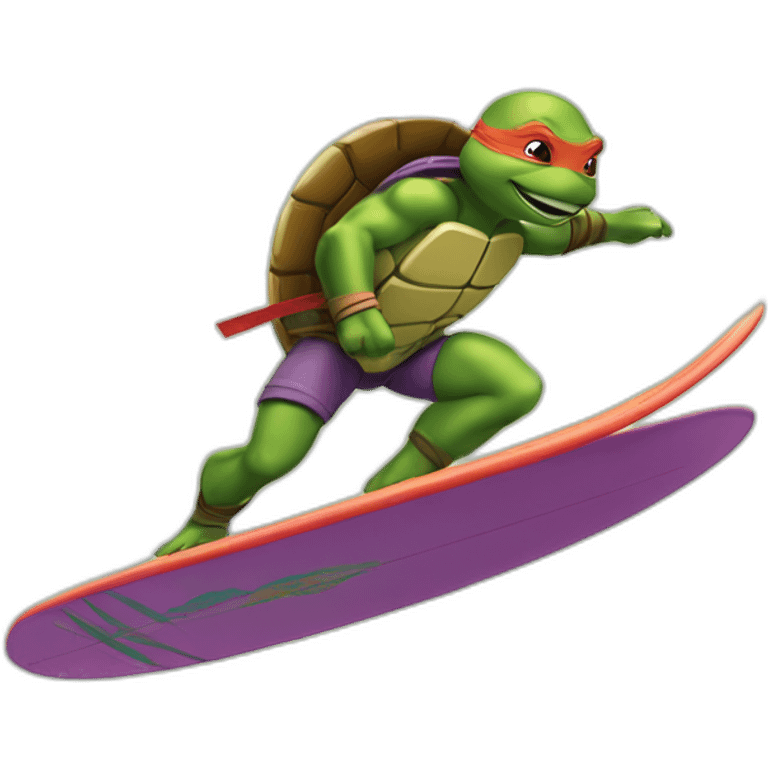 ninja turtle surfing emoji