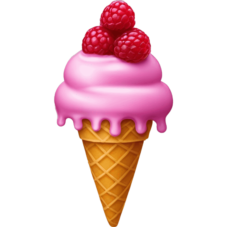 Raspberry ice cream emoji