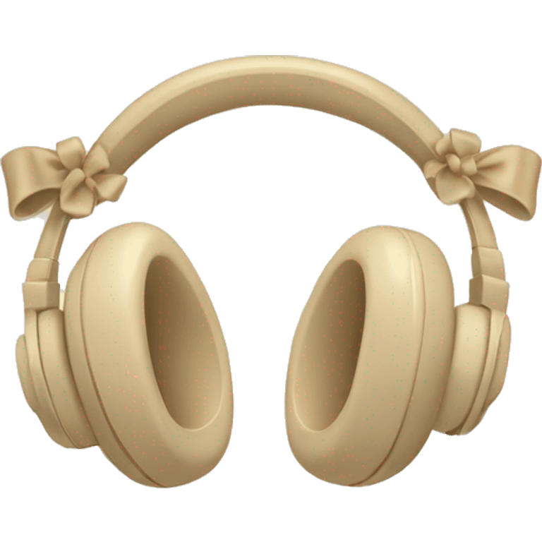 beige headphones with beige bows emoji