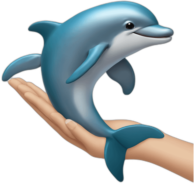 dolphin with human hands emoji