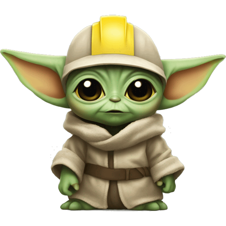 Baby Yoda  wore a "yellow" construction helmet emoji