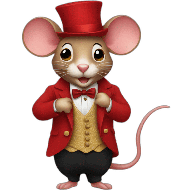 red mouse in a flamenco suit emoji