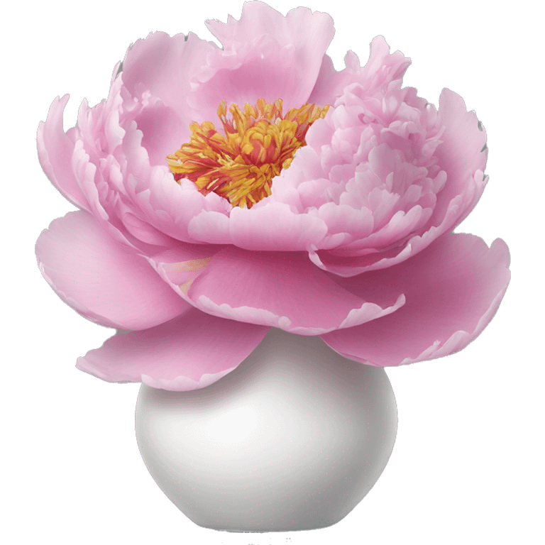 pink peony in a white vase emoji