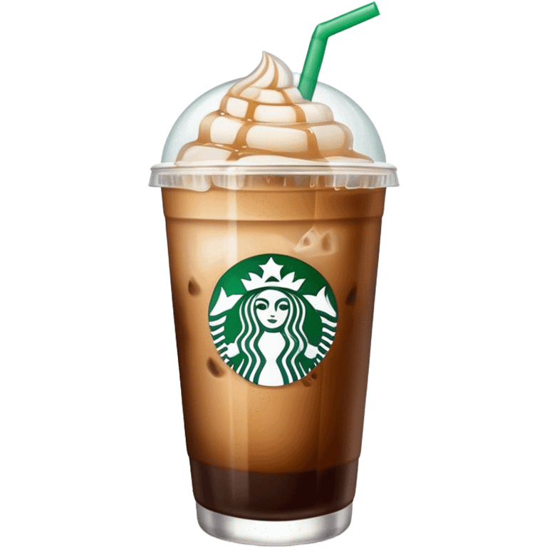 Starbuck ice coffee with ice cubes emoji