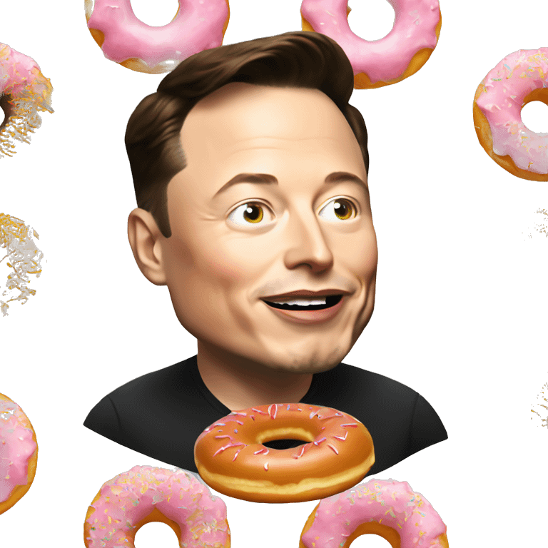 Elon Musk eat donut emoji