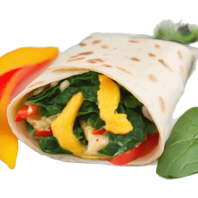 scrambled egg bell pepper spinach tortilla wrap emoji