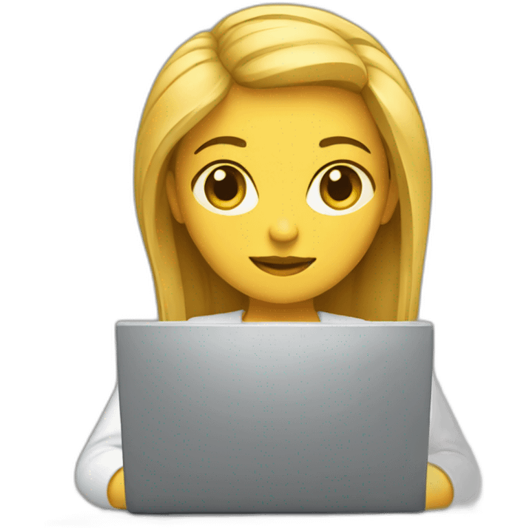 coding girl with computer emoji