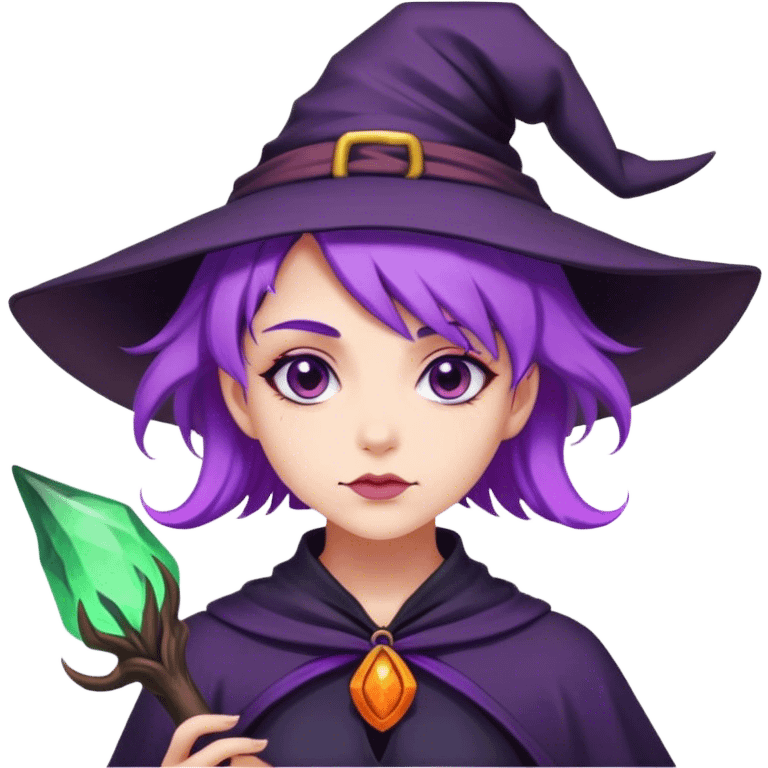  witch girl purple hair emoji