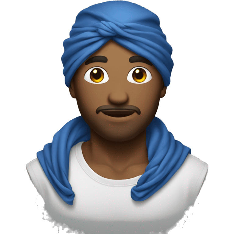 Homme avec bandana bleu emoji