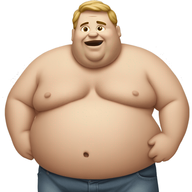 A fat guy eating  emoji