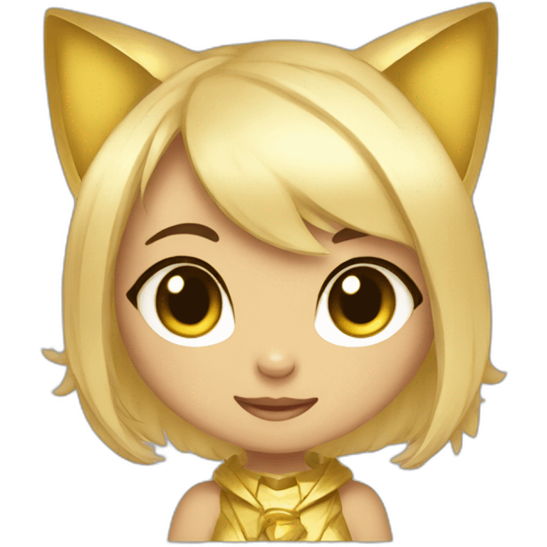 Gold chibi cat girl emoji