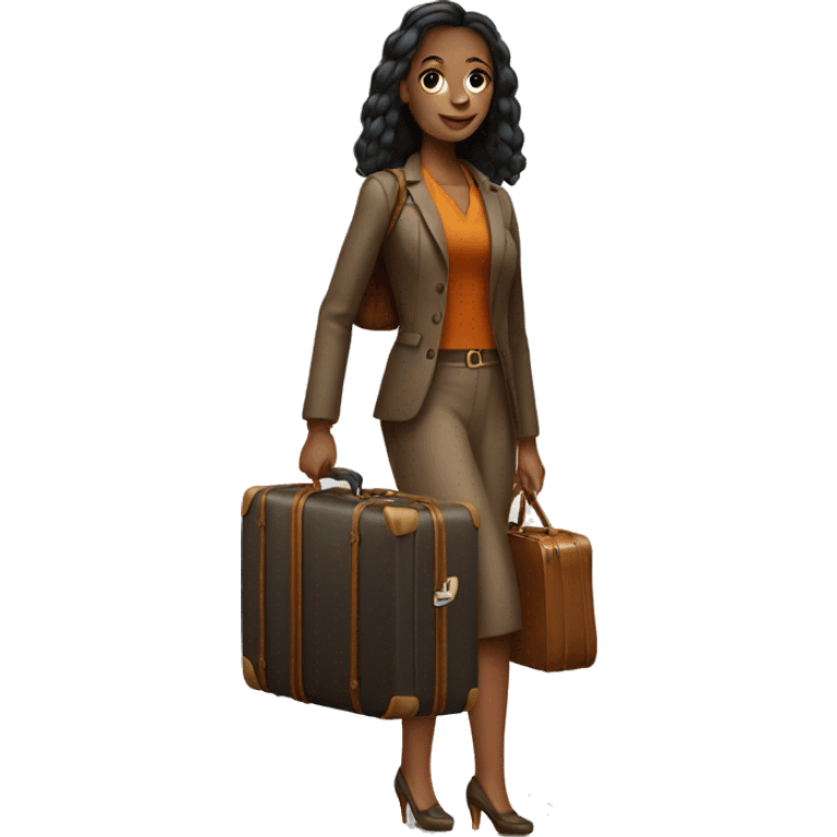 women with a suitcase LV emoji