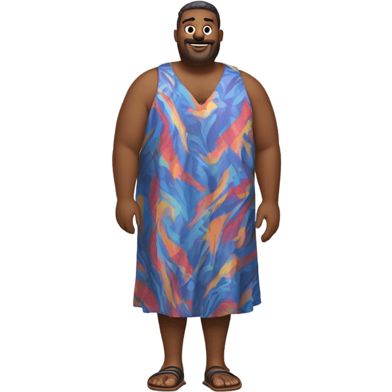 Fat man wearing dress emoji