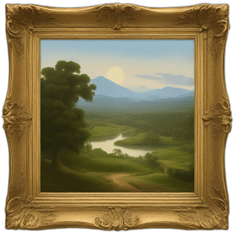 A painting with a landscape on it emoji