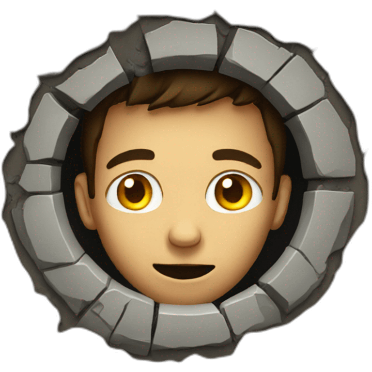 A man looks into a hole emoji