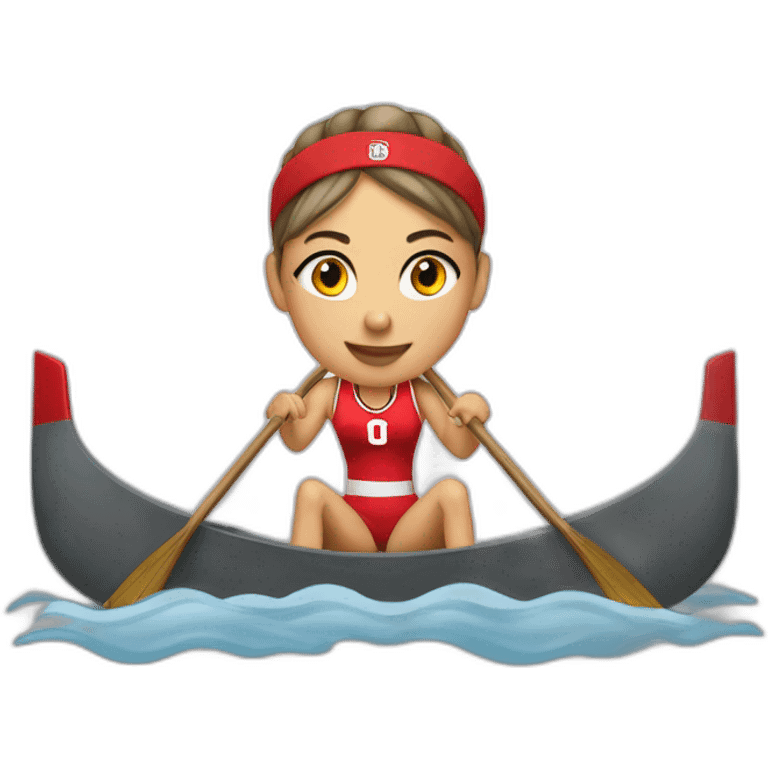 ohio state buckeyes woman rower in a boat emoji