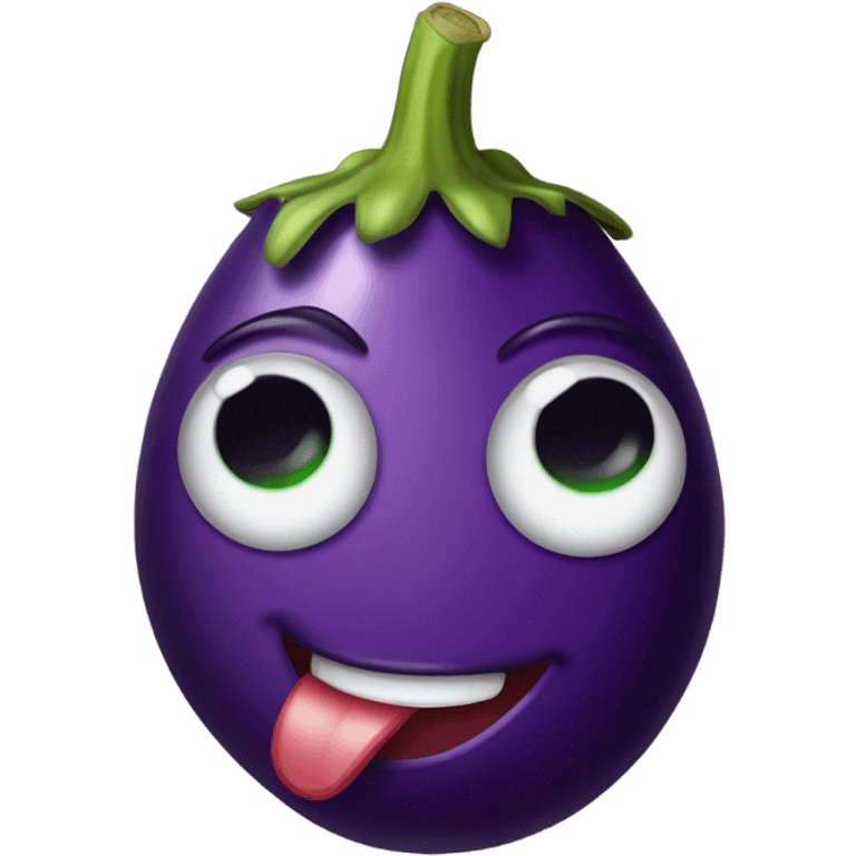 Eggplant with face  emoji