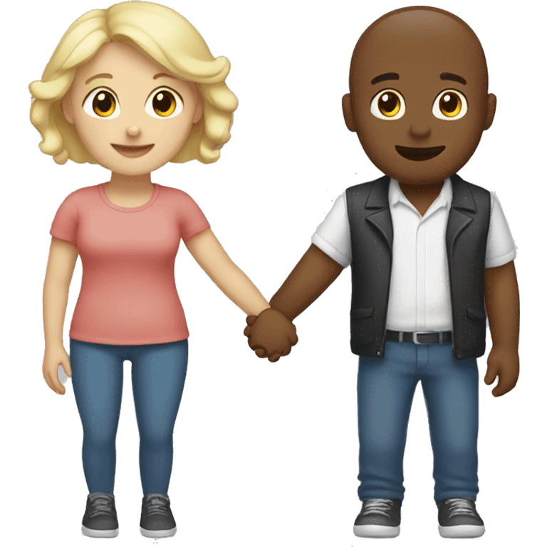 Cute white couple holding hands  emoji