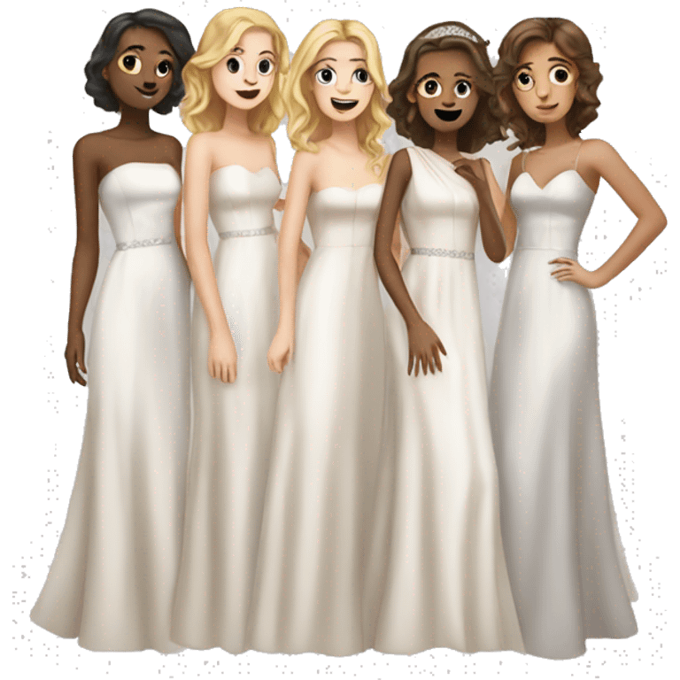 a group of white girls in prom dresses emoji