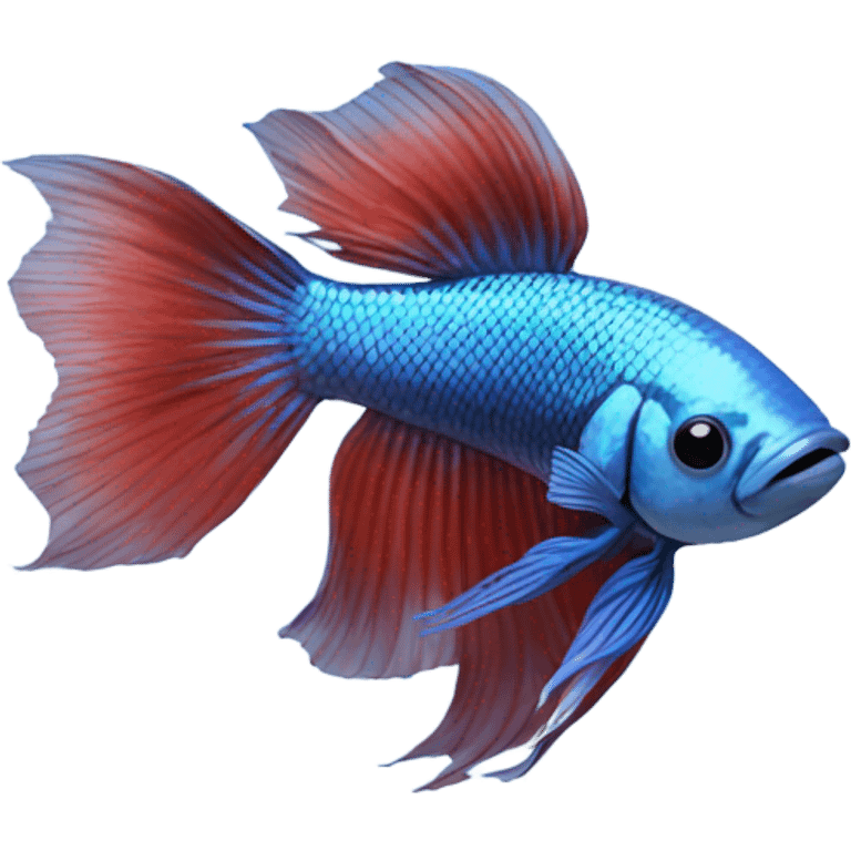 Blue female betta fish  emoji