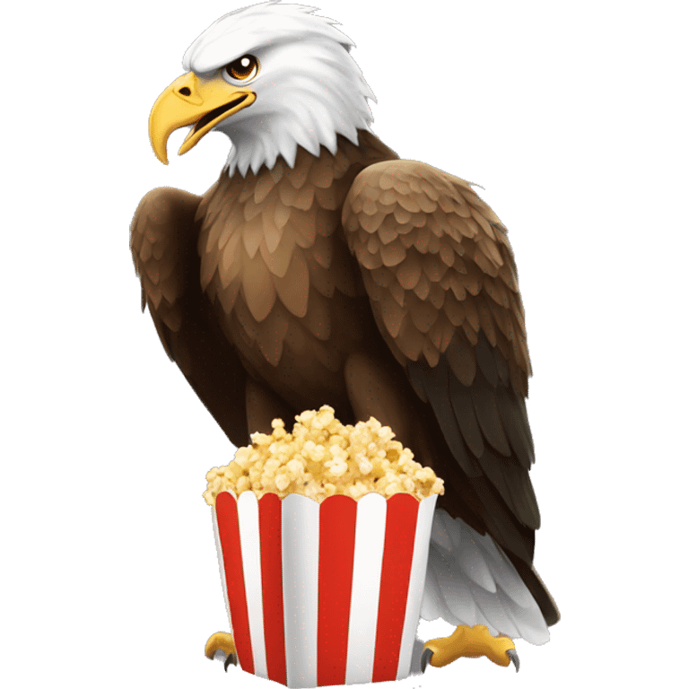 A eagle eating popcorn  emoji